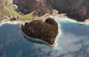 Heart-shaped Island, Lake Walchensee, Germany